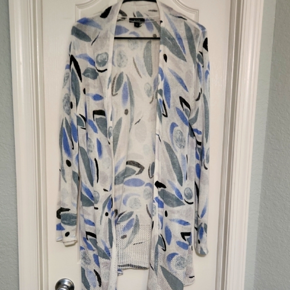 Alfani Blue and Black Cardigan Lightweight Flowing Design